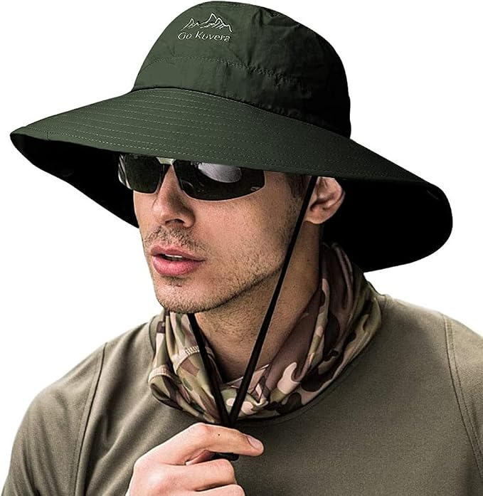 男士渔夫帽,防水宽帽檐 boonie 太阳帽防紫外线(*) : 亚马逊中国